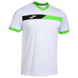 Koszulka Joma Cour SS Tee Sky White / Fluorescent Green