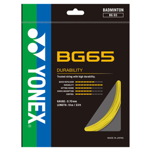 Naciąg badminton Yonex BG 65 Yellow