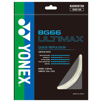 Naciąg badminton Yonex BG 66 Ultimax White