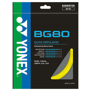 Naciąg badminton Yonex BG 80 Yellow