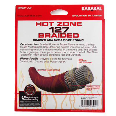 Naciąg squash/racketball Karakal Hot Zone 127 Braided Black