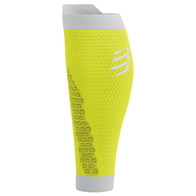 Opaski na łydki Compressport R2 3.0 Safe Yellow / White
